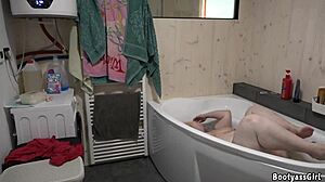 Stepmom reacts fast when catching him masturbating!