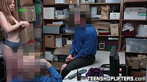 Gorgeous Redhead Lauren Phillips in Thief Banging Foursome at Work