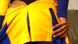 Yo, check Ebony cheerleaders tearing it up in uniform! Scene 4 rocks!