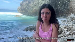 We got stuck on a desert island and fucked a stranger, ending with creampie