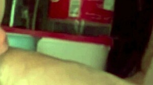 Spying on a married woman filling her pussy with milk during workout session