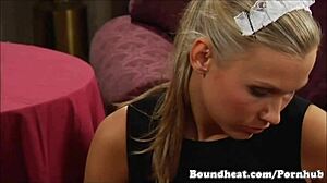 Blonde Maid Serves Mistress Feet