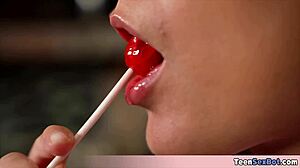 my stepsis charlotte likes sloppy and wet blowjobs and i am happy to provide the cock for it