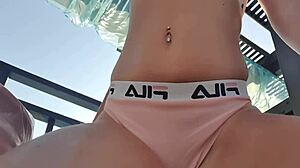 Public play with pussy in pool sexy extreme girl