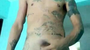 Slim Guy Shows His Good Toy In The Living Room