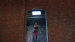 Pretty brunette Latina Samira sucks stiff cock before anal fucking