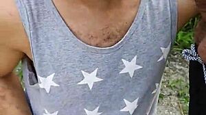 I sucked the farmer in the ration field while his friend filmed