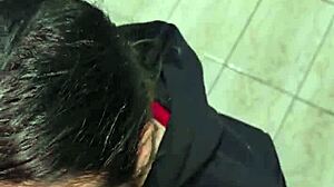 Lovely wife sucks sailor until last drop of cum.