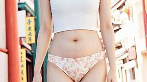 唐人街内衣模特赤脚挑逗！多性感！