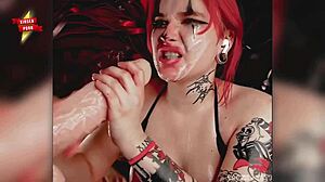 oily bitch gives hot blowjob and cums, then vibrator brings orgasm