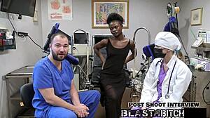 Behind the scenes, Rina Arems pussy gets fucked hard in latex outfit and blasted with a jizz cannon close-up