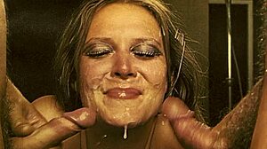 check out this vintage scene with one mouth and two cocks