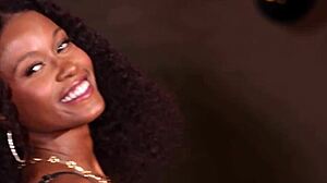 The ebony beauty experiences a leg shaking orgasm during intense anal fucking