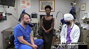 Behind the scenes, Rina Arems pussy gets fucked hard in latex outfit and blasted with a jizz cannon close-up