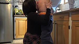 girls rimming - wife or whore - milf rimjob in kitchen