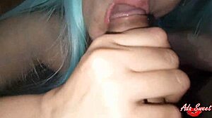 amateur with big tits gives fast titfuck creampie