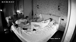 Two amateur girls engage in group hardcore action with young males