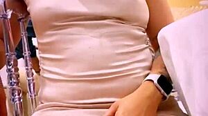 My casual wife is showing off at my friend's wedding, flashing her pussy and ass 😈