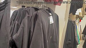 a voyeur spots a round latina booty in see-thru leggings