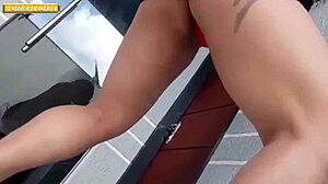 Albina and morena dancing funk on car in lingerie