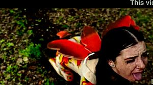 Lily Thot crawls in mud for rough anal