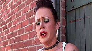 Pretty brunette Latina Samira sucks stiff cock before anal fucking