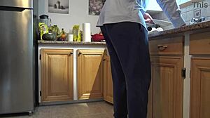 girls rimming - wife or whore - milf rimjob in kitchen