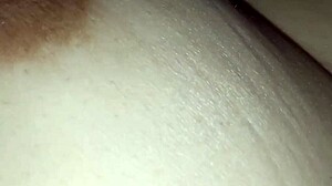 brunette with natural tits lactates milk from nipples like balloon