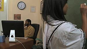 Asian slut takes big black cock in tight shaved pussy