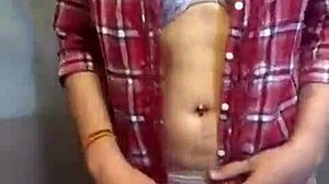 petite milf teases with panties and plump ass in family setting