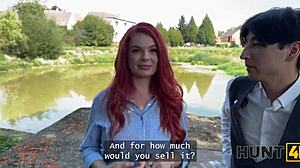 hunt4k redhead teen 18+ seduces producer with natural tits in public