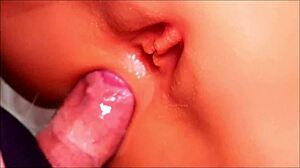 fuck doll gets her slick shaved ass pounded hard