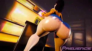 twerking bubble butt shakes and bounces in rhythmic dance