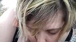 bbw wife liz giving blowjob on the roadside again! 🚗💦