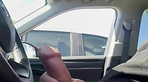 Amateurs Engage In Risky Flashing Outdoors In Public Car