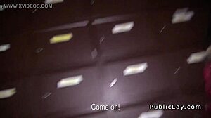 European brunette amateur banged publicly