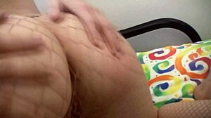 genevive tears fishnets to grind on huge cock