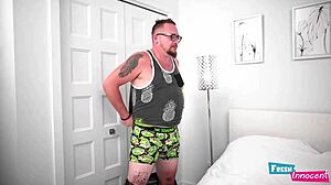 Fresh innocent teen with big tits getting nailed by neighbor