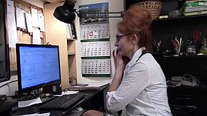 Julia's Big Natural Tits in Sexy Secretary Solo