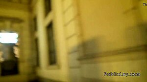 European brunette amateur banged publicly