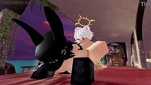 Roblox bunny goth girl gets hard doggystyle fucking bent over in anime hentai