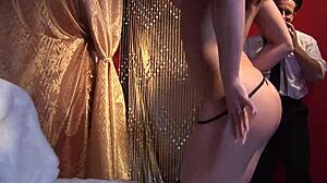 Sexy brunette removes black lingerie for intimate encounter