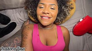 Teen Latina Girlfriend Rides Cousin's Cock And Gets Cum In Pussy