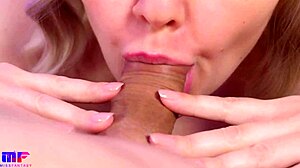 Intimate Close-Up Sucking with Massive Cumshot