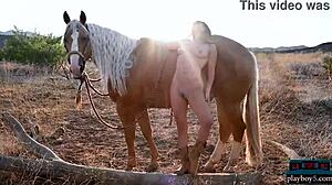 All natural redhead milf babe Odette enjoys the outdoors and strips naked in nature