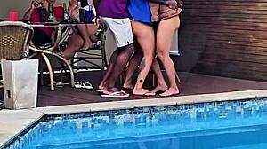 Husband Cuckold Films Well-Endowed Man Fucking Wife And Friend In Humiliation.