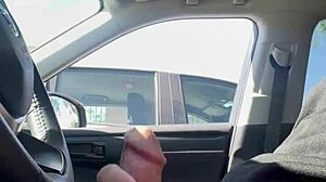 Amateurs Engage In Risky Flashing Outdoors In Public Car