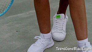 Pornstar with Large Tits Sucks Huge Black Cock