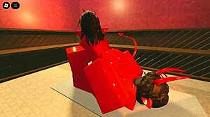 Demon Girl SEDUCES with HOT OILED Body in SAUNA on Roblox