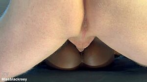 Small Black Girl Gets Both Holes Fucked with Anal Creampie